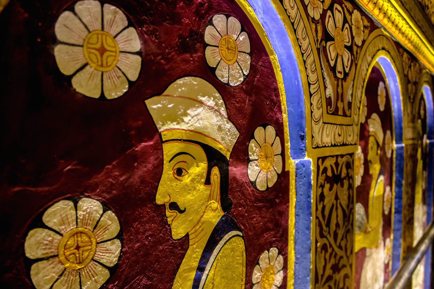 Painting inside the Temple of the Tooth, Kandy, Sri Lanka