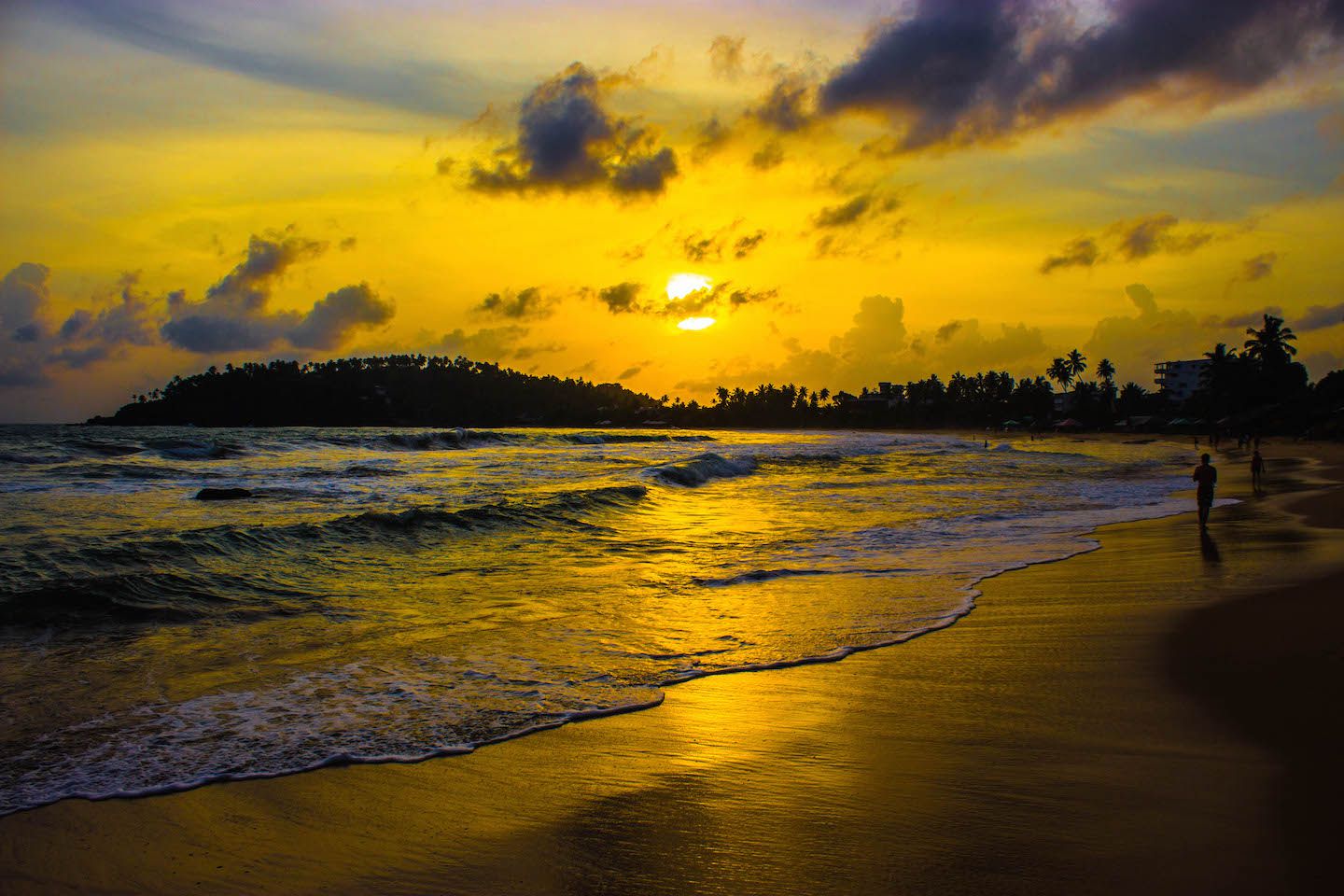 Beautiful sunset over Mirissa Beach, Sri Lanka