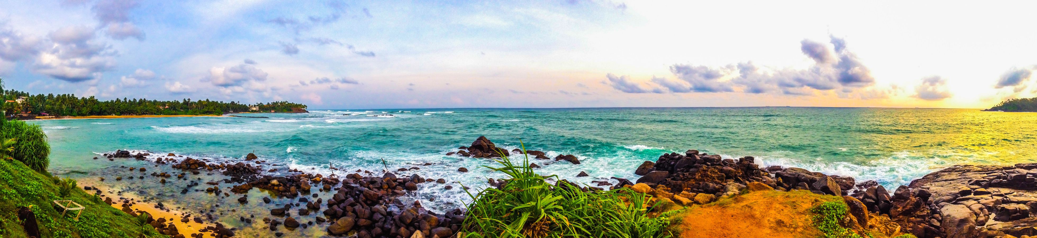 Panoramic view of Mirissa Beach, Sri Lanka