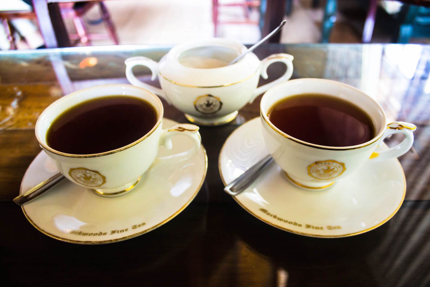 Tea tasting at the Mackwoods Tea Factory, Nuwara Eliya, Sri Lanka