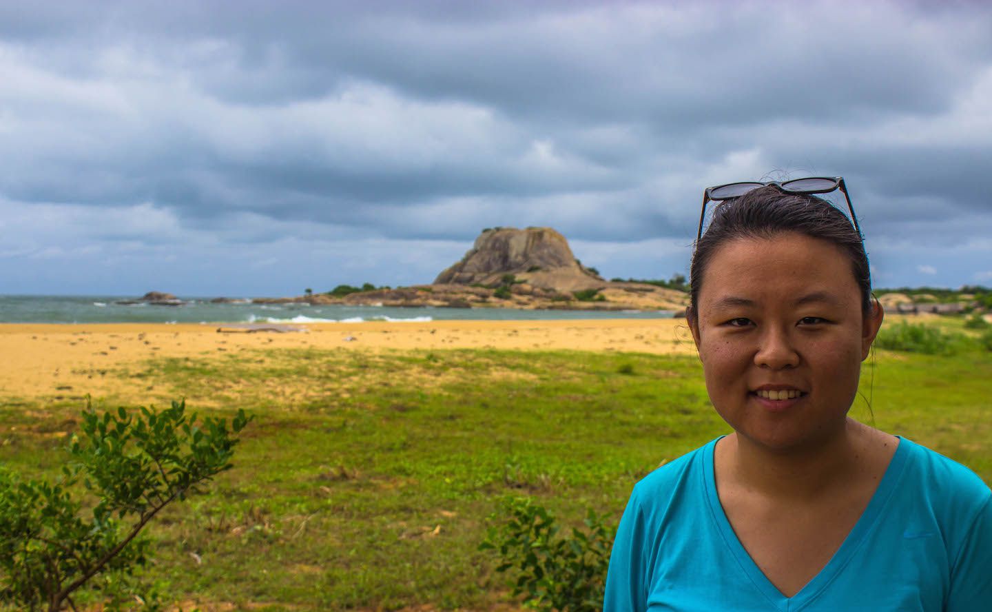 Julie at the beach of the Yala National Park, Sri Lanka
