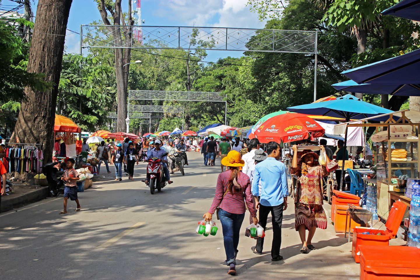 Stalls at the water festival in Siem Reap
