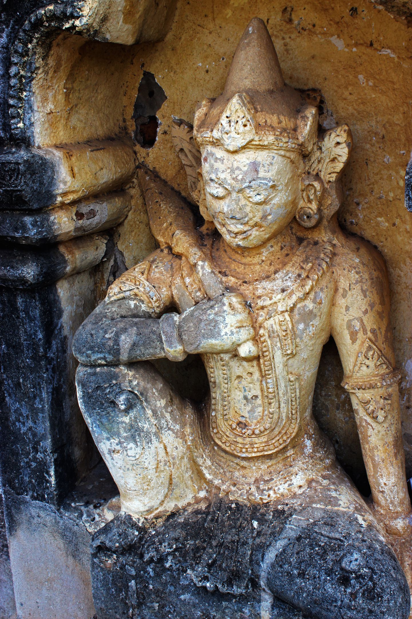 Stone carving at the temples of Bagan, Myanmar