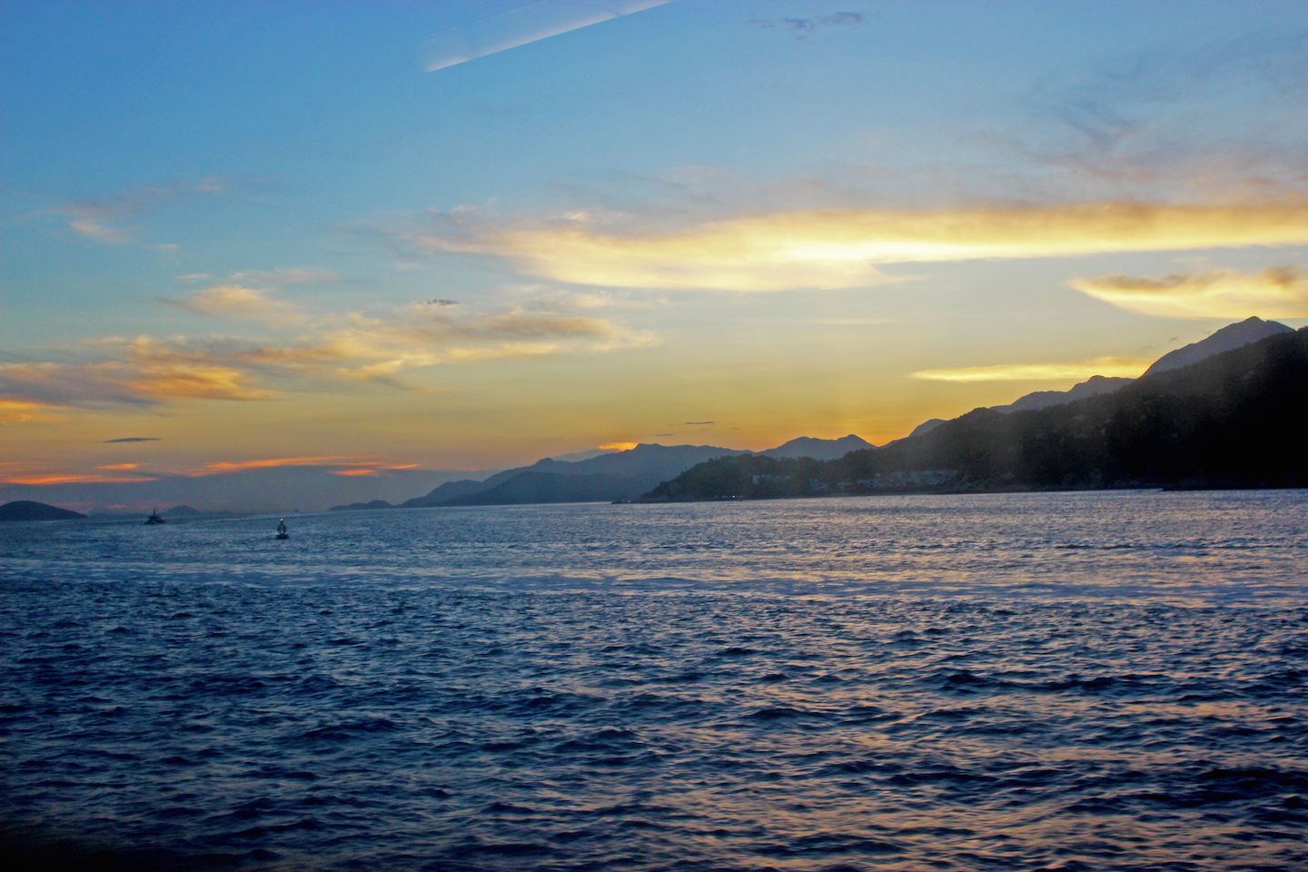 Sunset in Macau viewed from the Turbojet Ferry