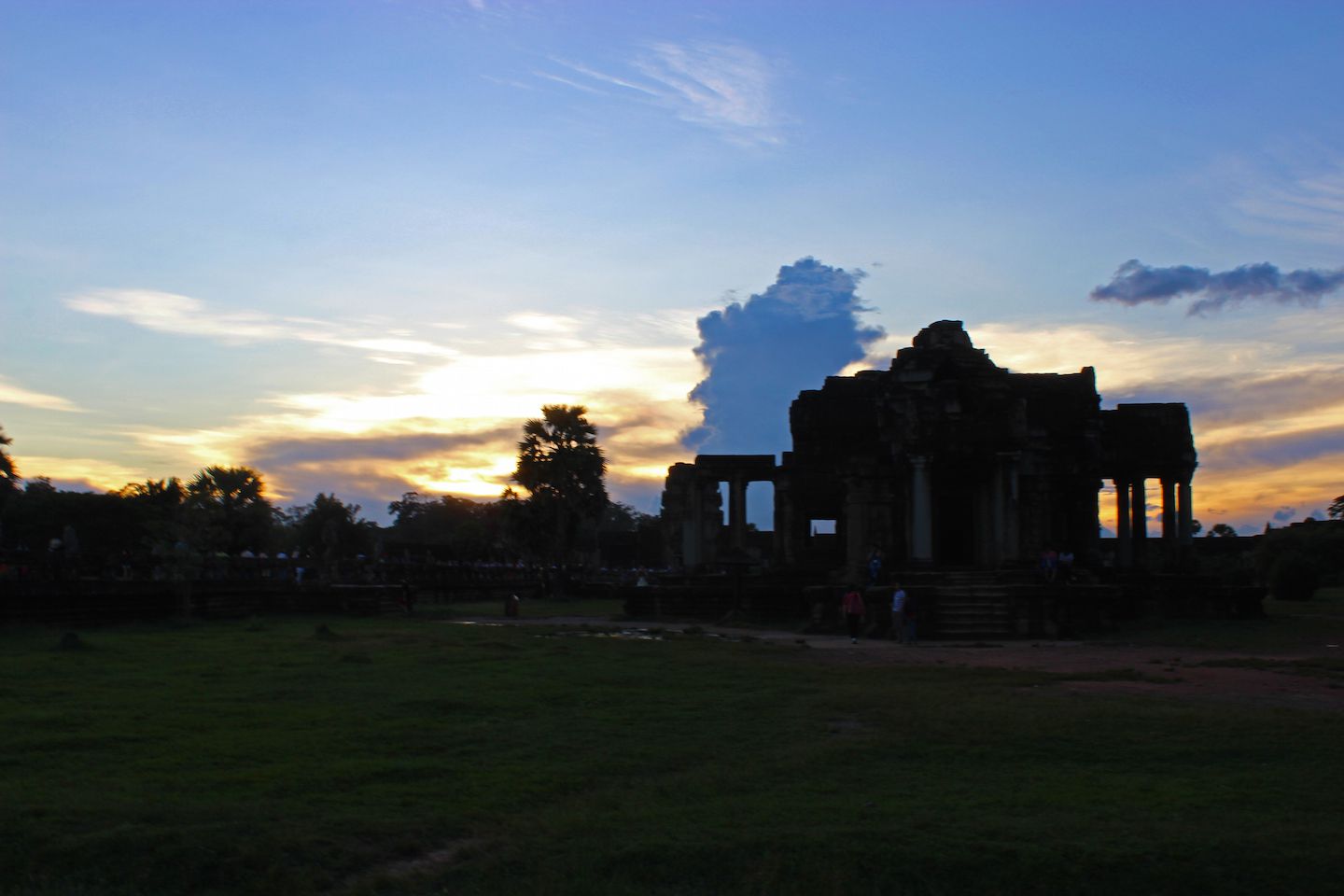 Sunset over one of the libraries of Angkor Wat