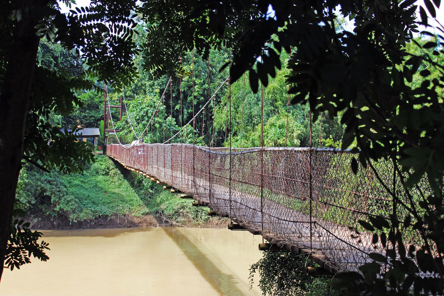 Suspension bridge in the fishing village