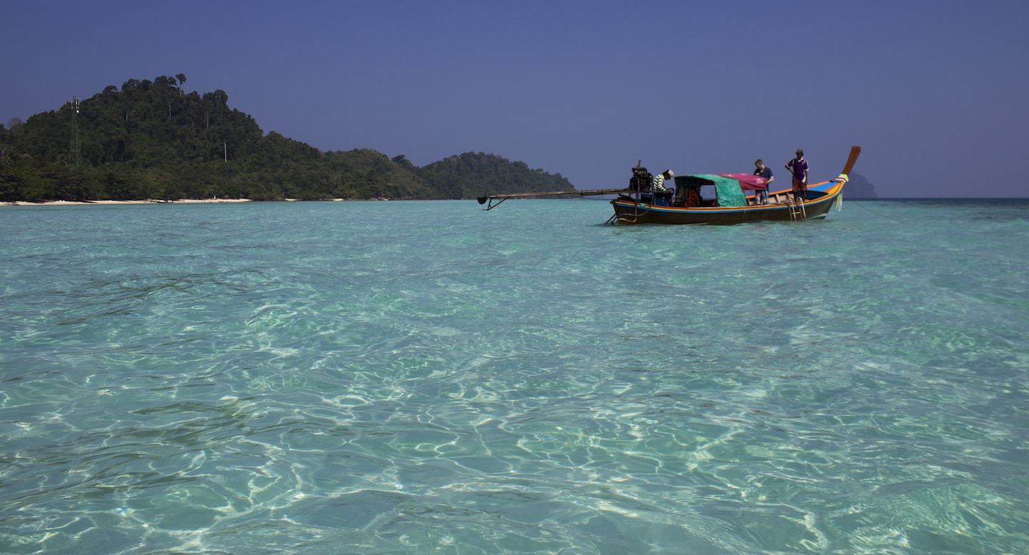 Longtail boat anchored on Koh Kradan, Thailand