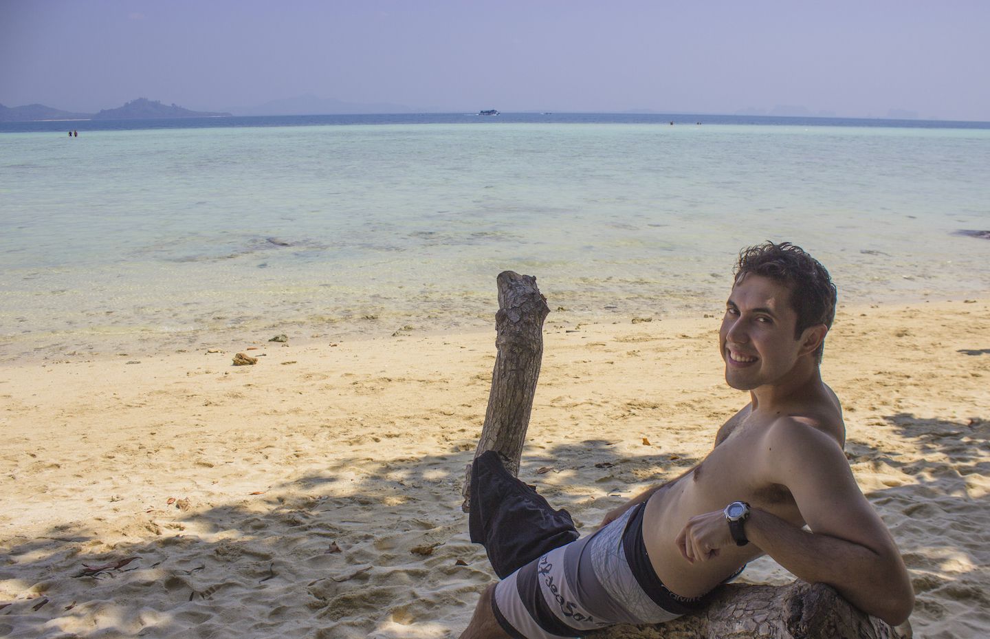 Carlos enjoying paradise, Koh Kradan, Thailand