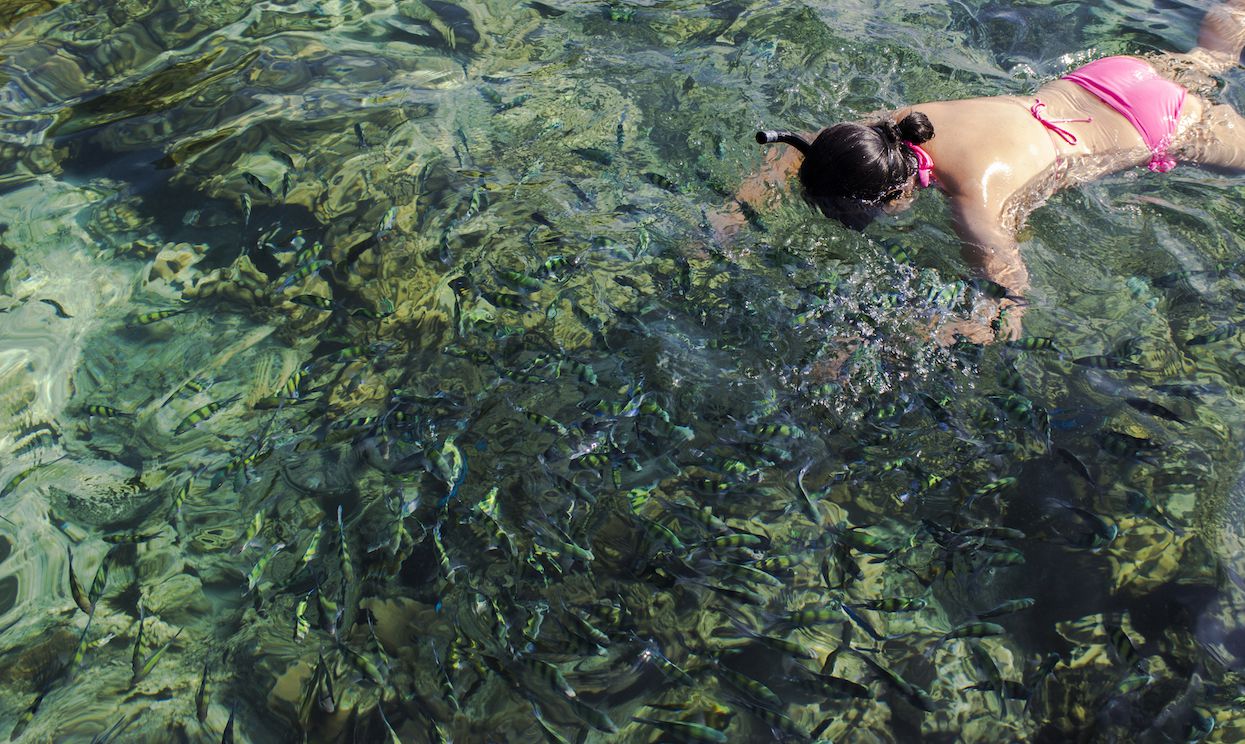 Julie snorkeling on Koh Kradan, Thailand