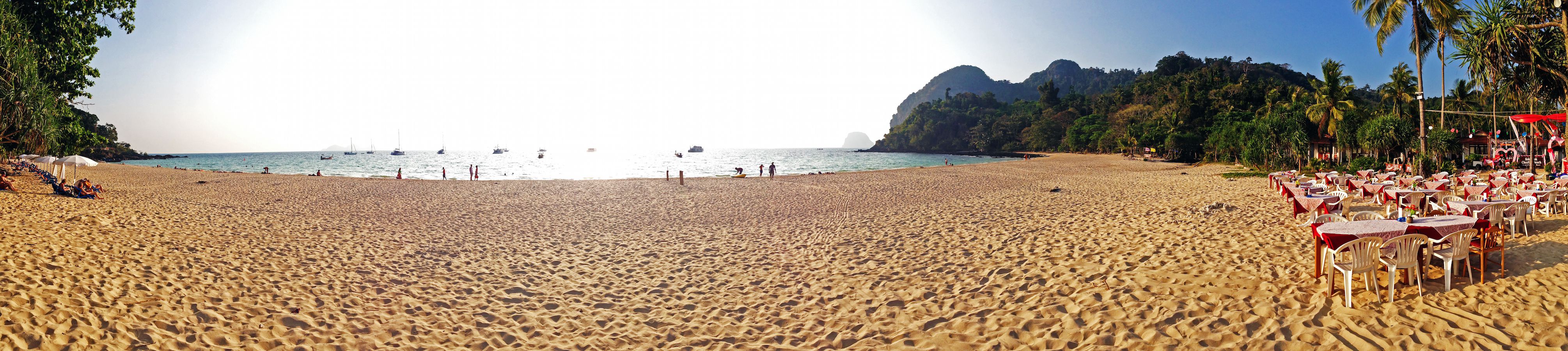 Panoramic view of the Farang Beach on Koh Muk, Thailand