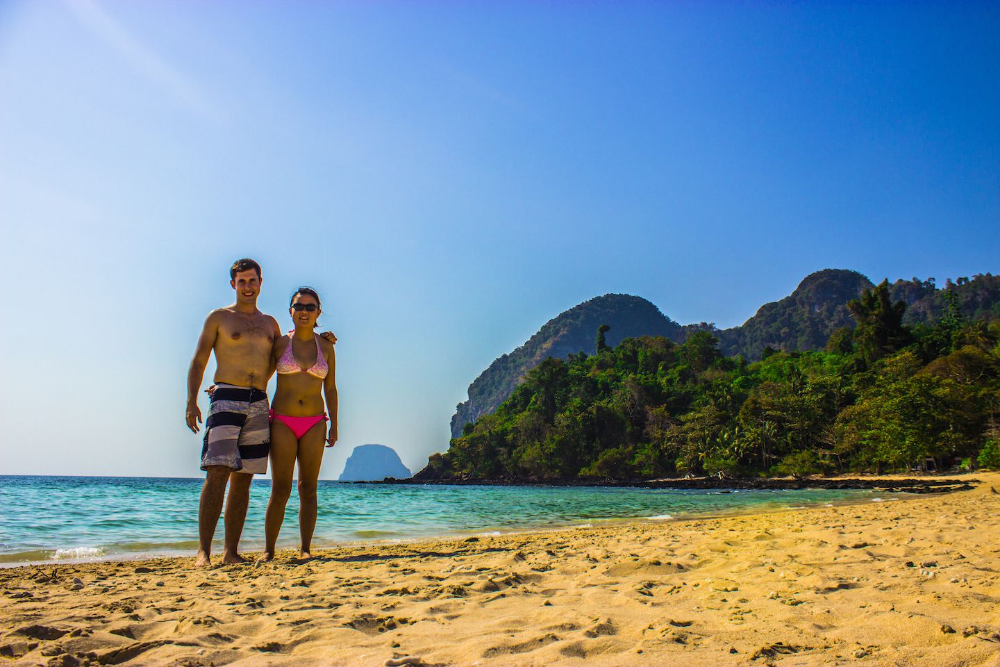 Julie and Carlos on Farang Beach, Koh Muk, Thailand