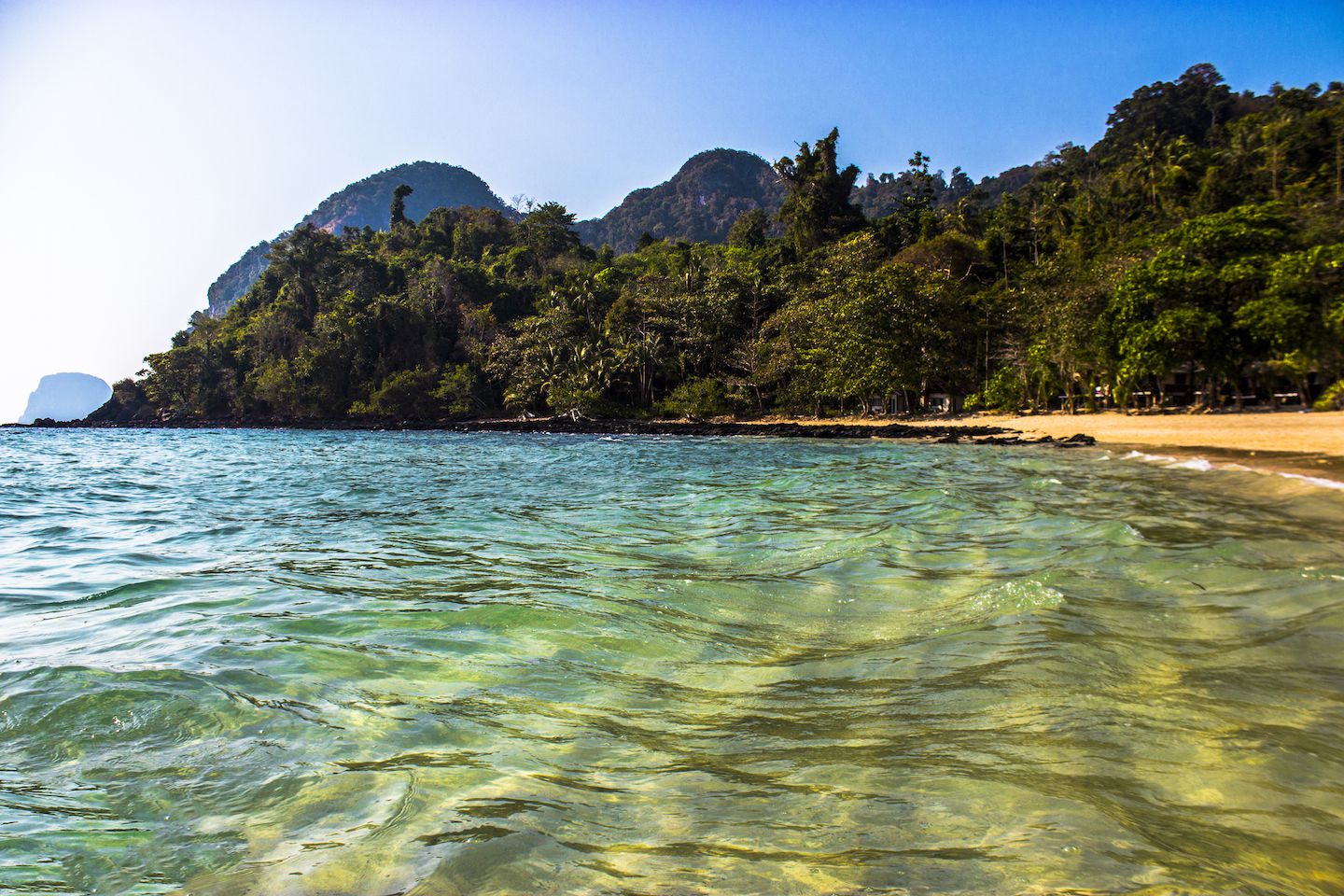 Crystal clear water on Farang Beach, Koh Muk, Thailand