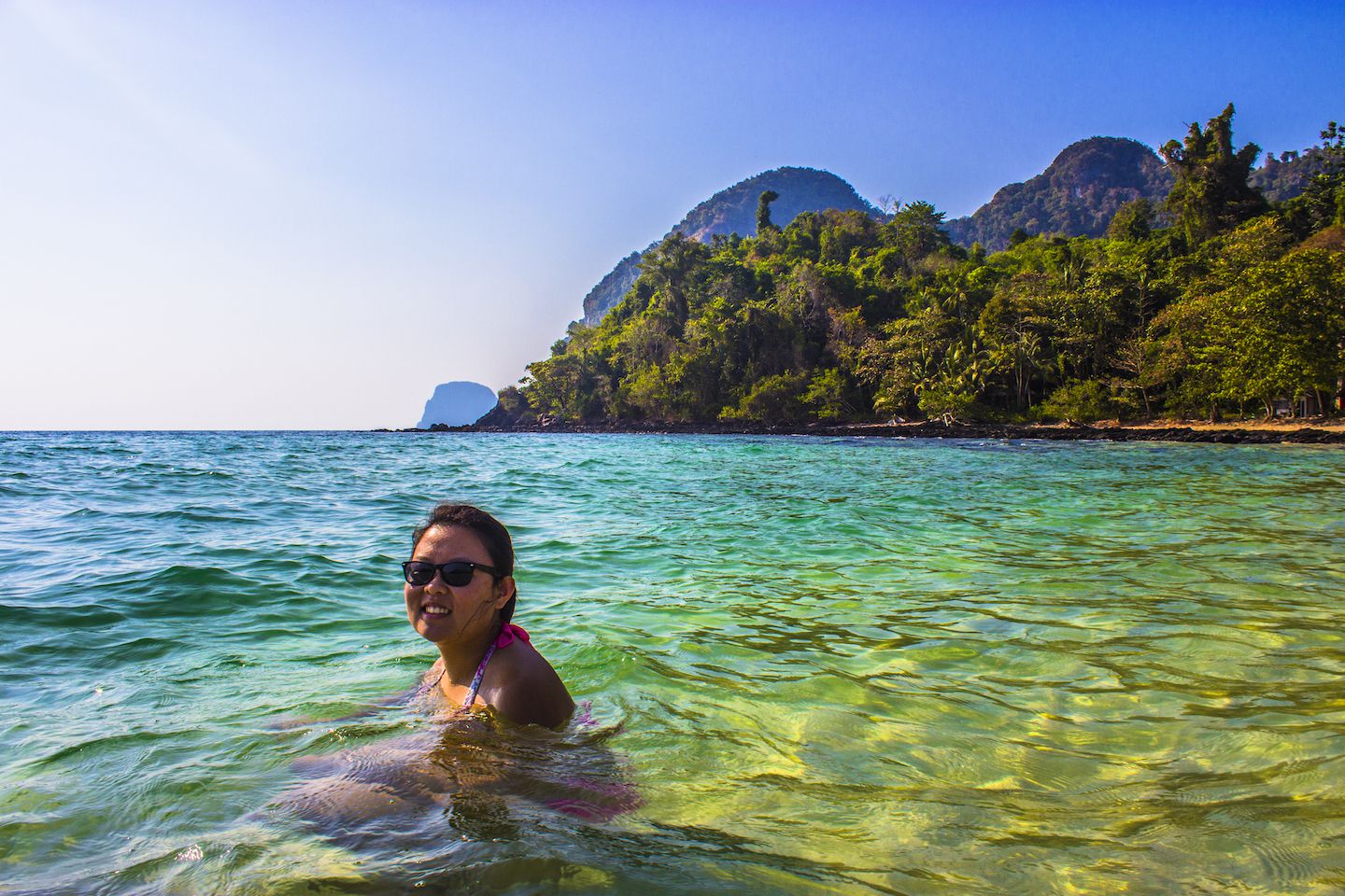 Julie on Farang Beach, Koh Muk, Thailand