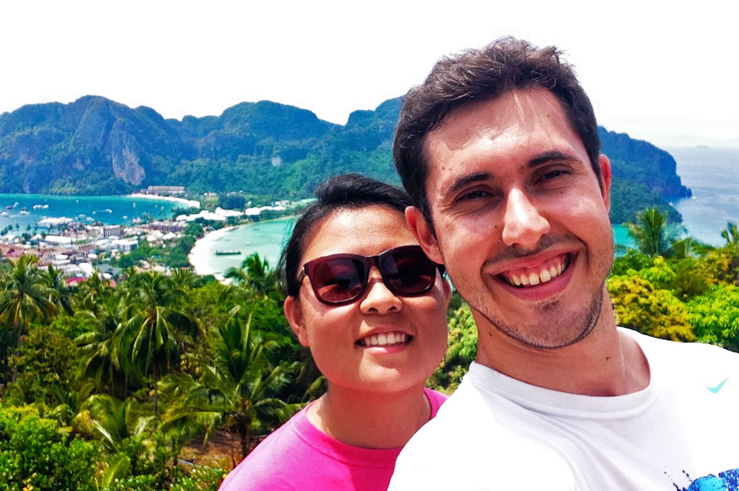 Julie and Carlos at the view point on Koh Phi Phi, Thailand