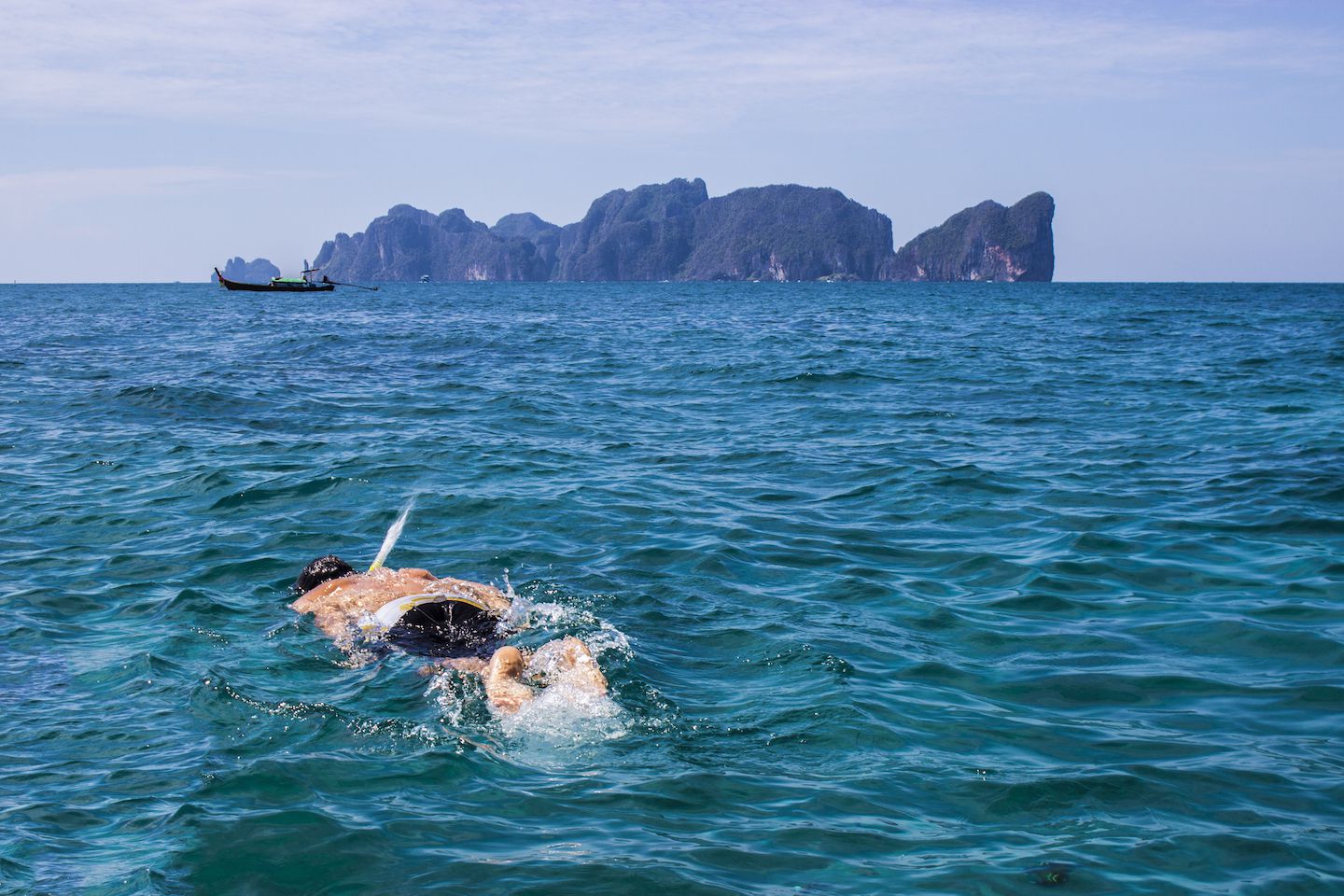 Carlos snorkeling at Shark Point, Koh Phi Phi Don, Thailand