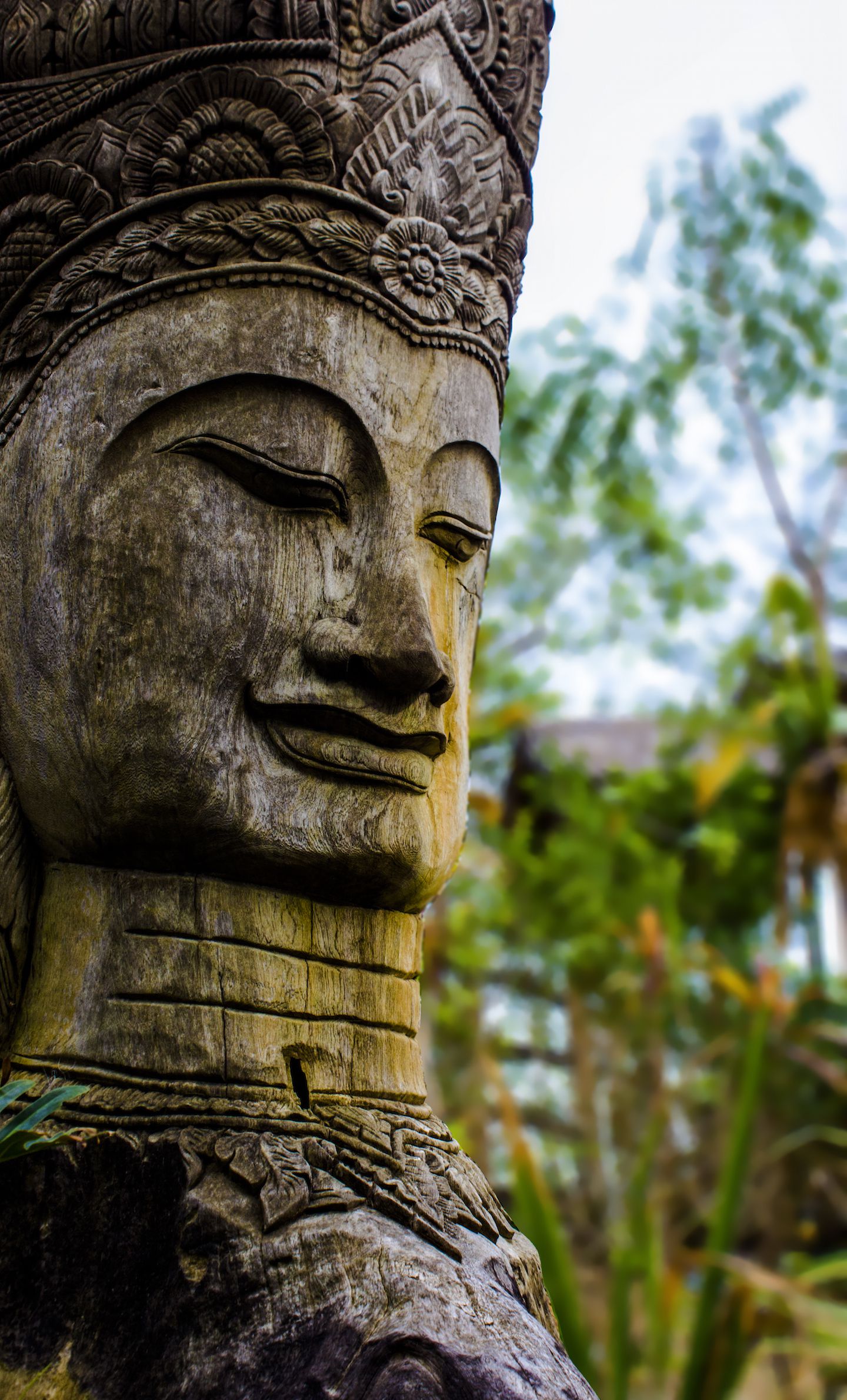 Carved wood totem on Koh Phi Phi, Thailand