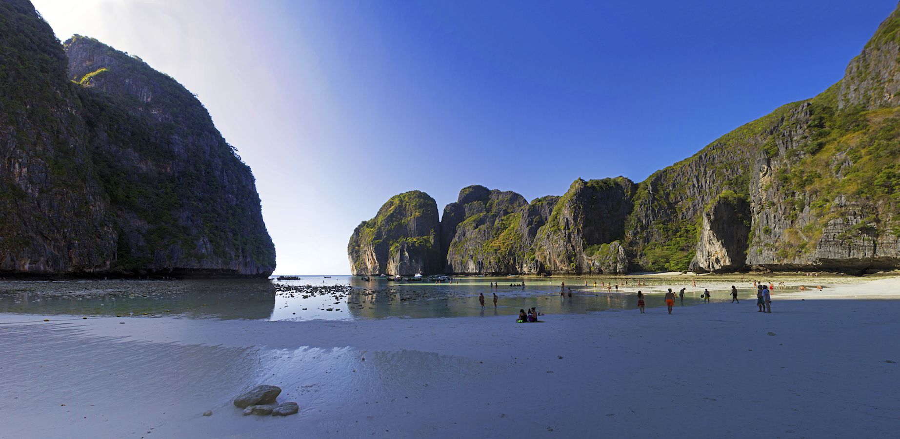 Panoramic view of Maya Bay, Koh Phi Phi Leh, Thailand