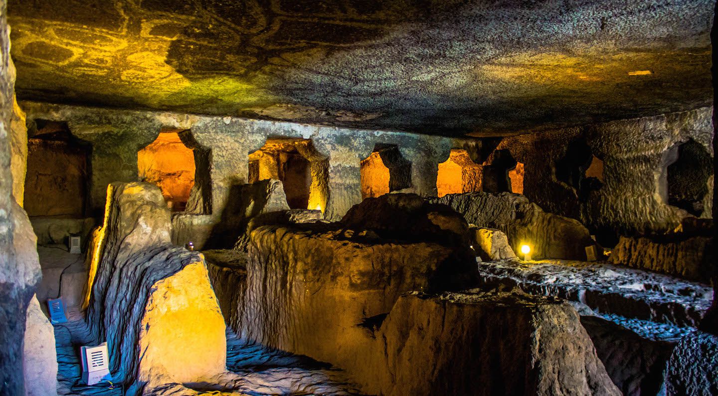 Unfinished cave, Ajanta Caves, India