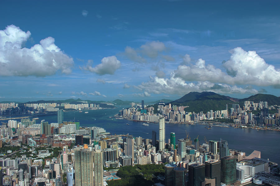Victoria Harbour view from Sky100.