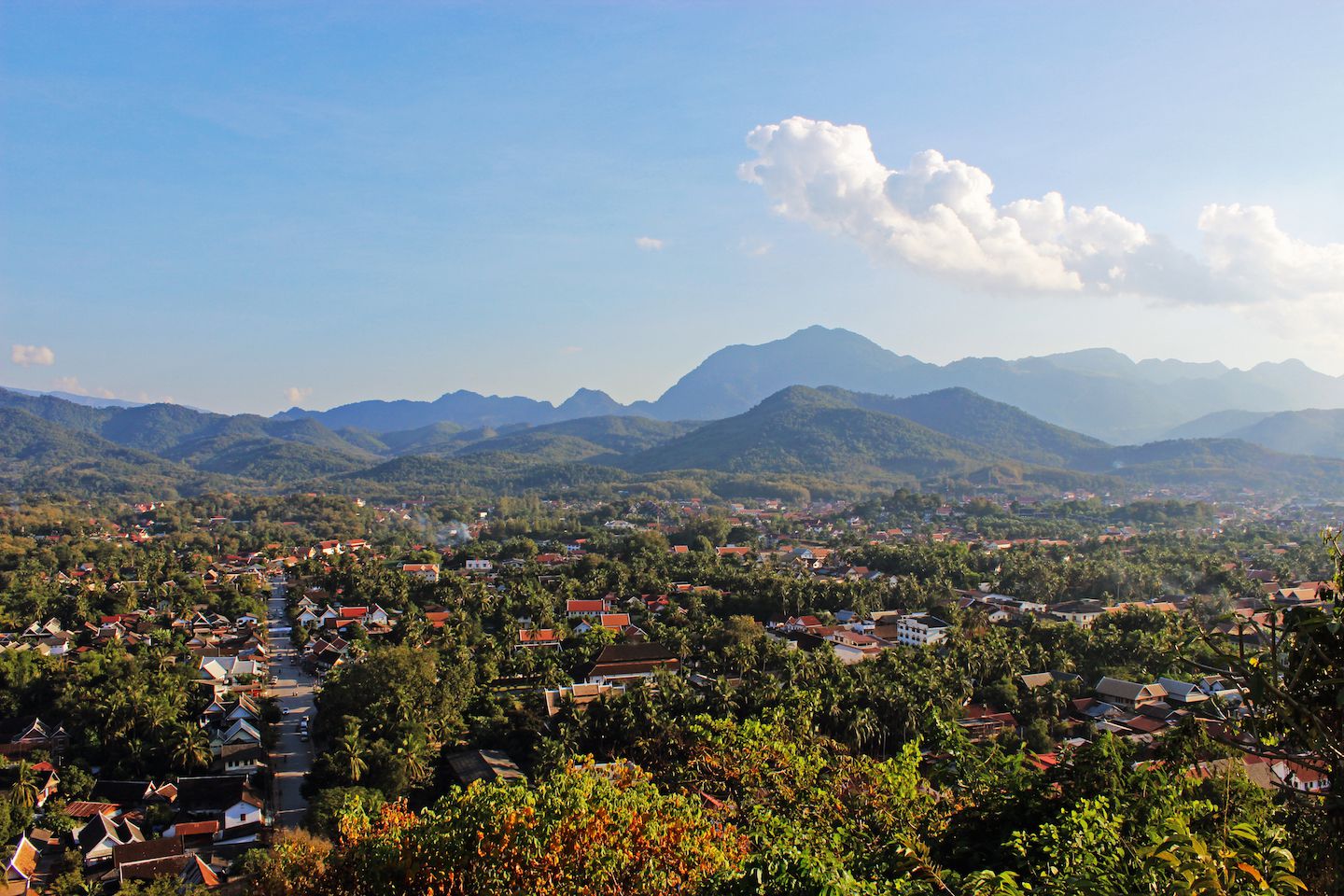 View of Luang Prabang from Mount Phu Si, Laos