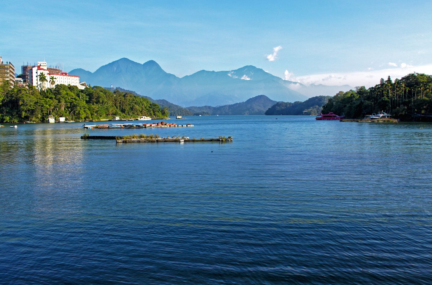 View of Sun Moon Lake from the bike path