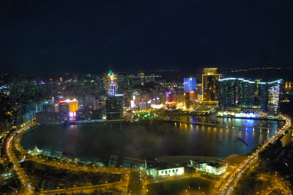 View of the city from the top of the Macau Tower.