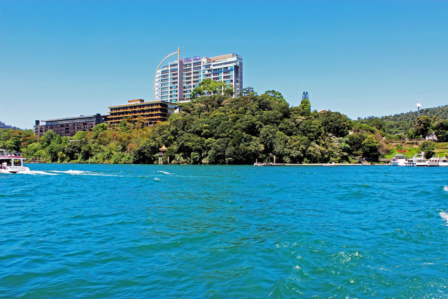 View of the Lalu Hotel at Sun Moon Lake