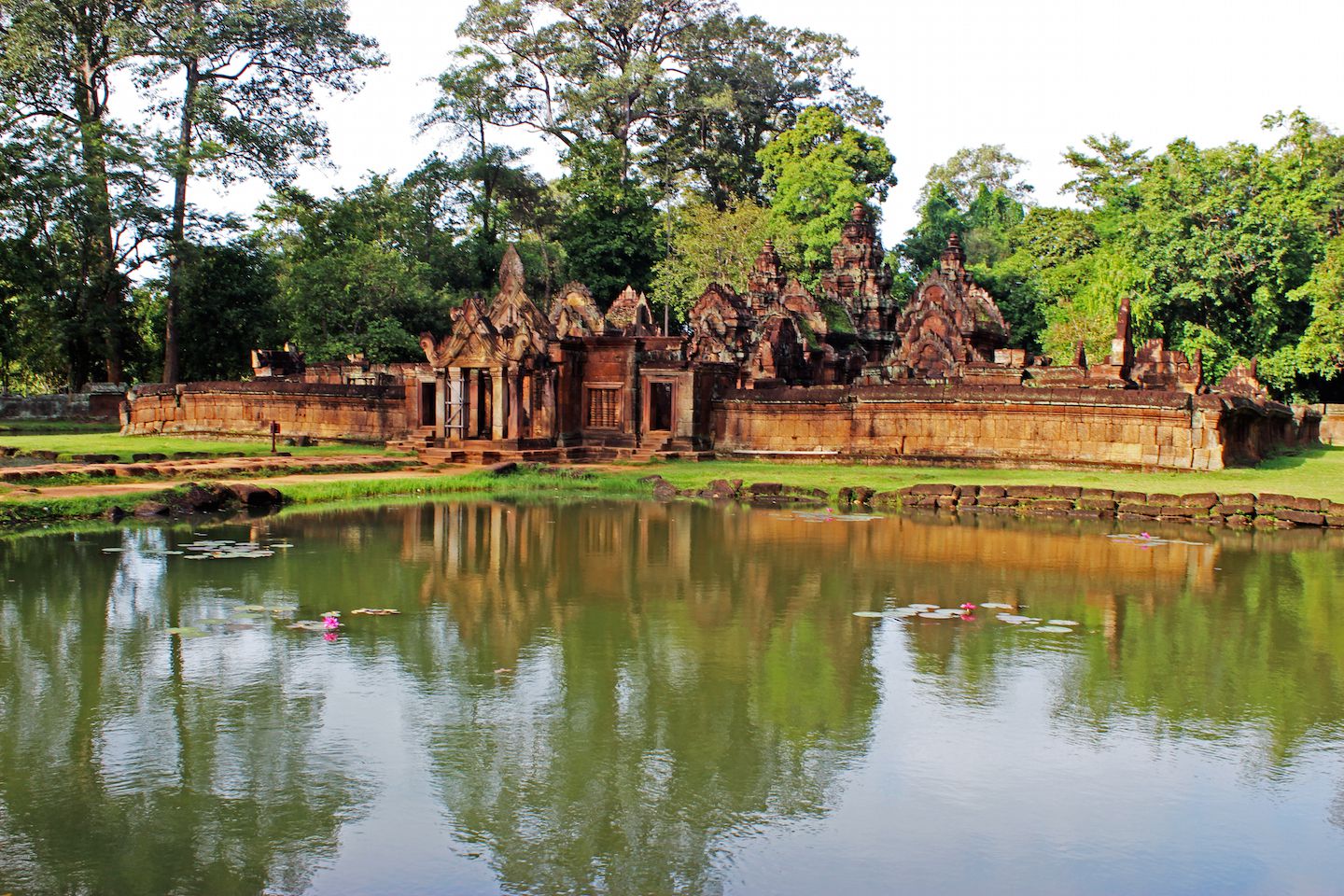 View of the pond at Banteay Srei