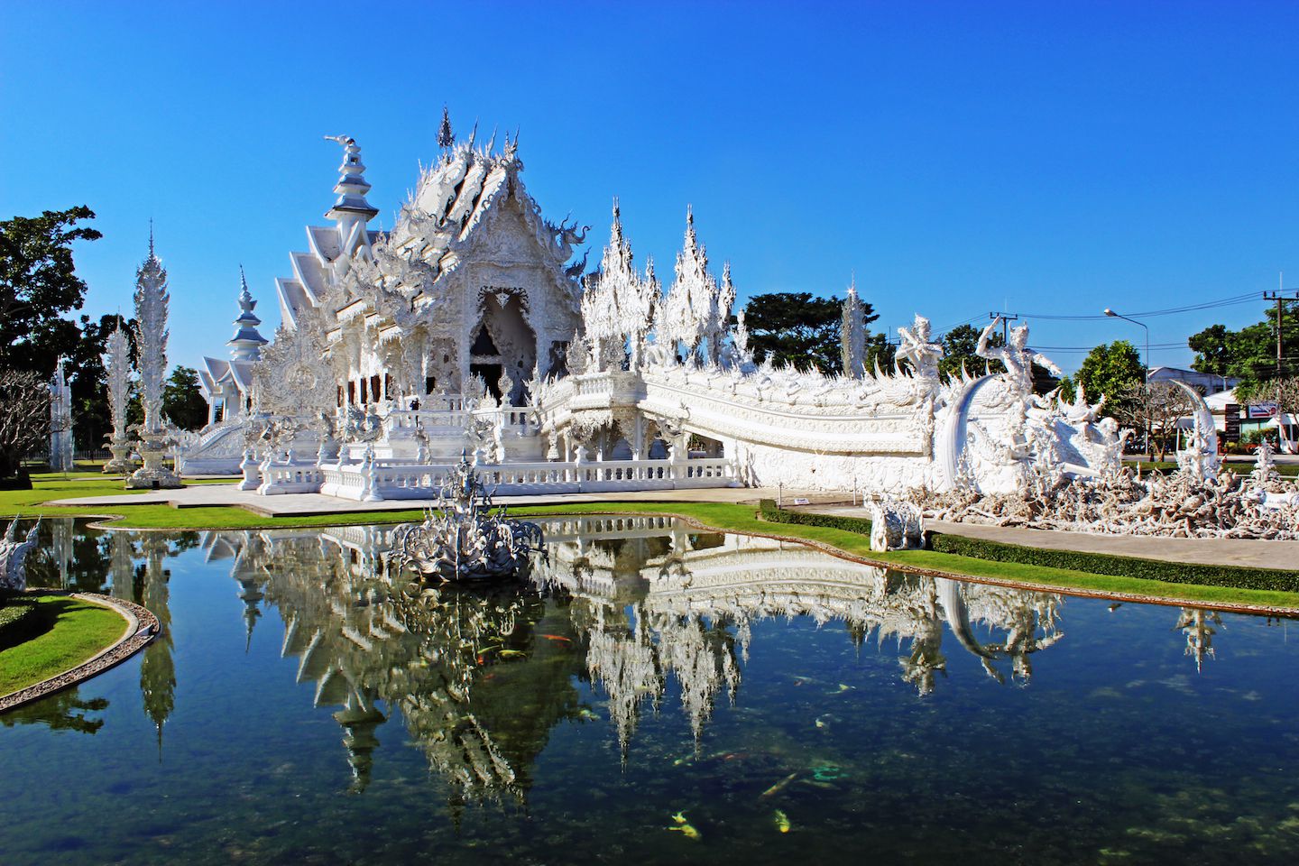 View of the White Temple in Chiang Rai