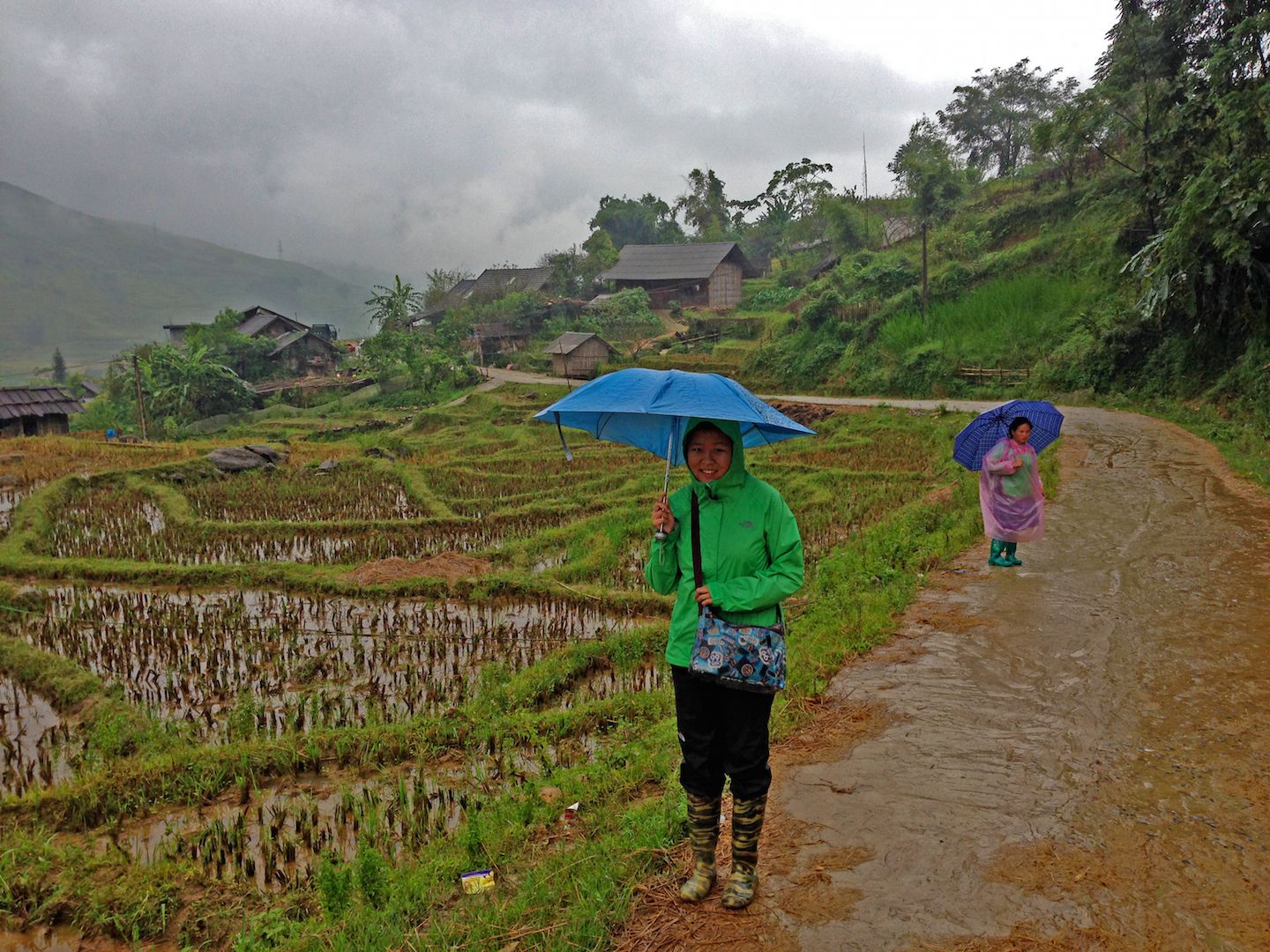 Walking to our homestay