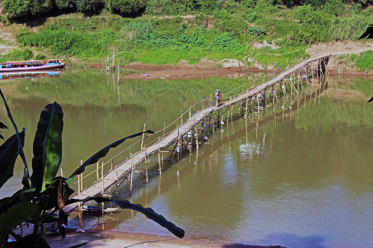 Wood bridge in Luang Prabang, Laos